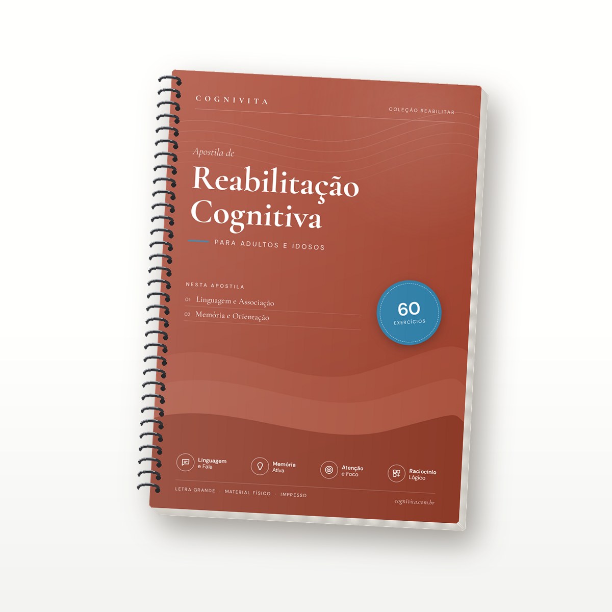 Capa da apostila de Reabilitação Cognitiva Pós-AVC