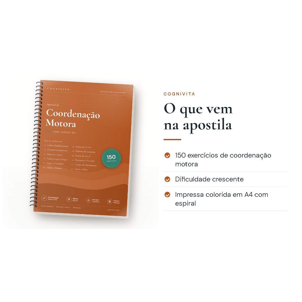 O que vem na apostila: Coordenação Motora — 150 Exercícios