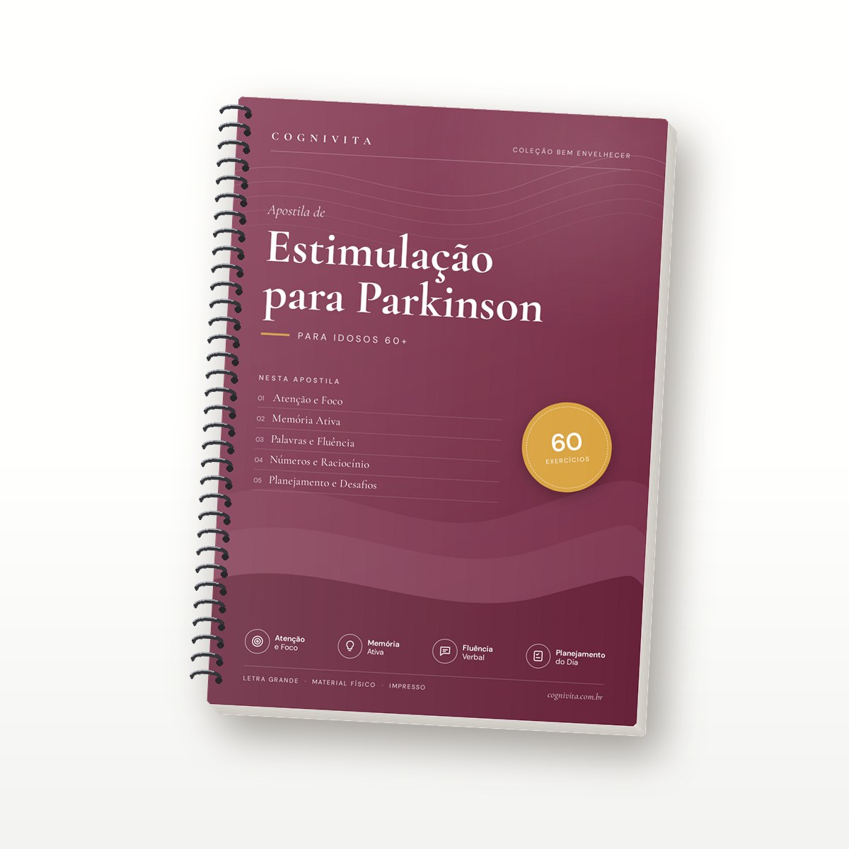 Capa: Estimulação Cognitiva Parkinson — 60 Exercícios