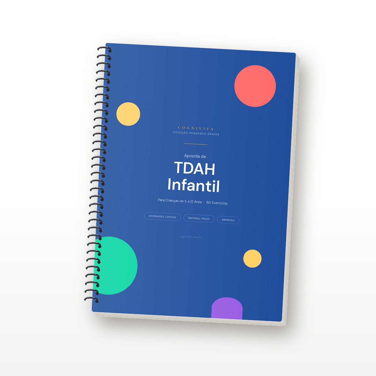 Capa da apostila TDAH Infantil, com espiral