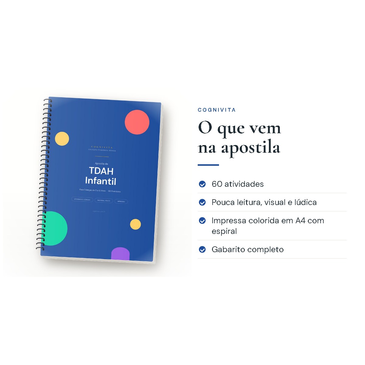 O que vem na apostila: Apostila TDAH Infantil — 60 Atividades