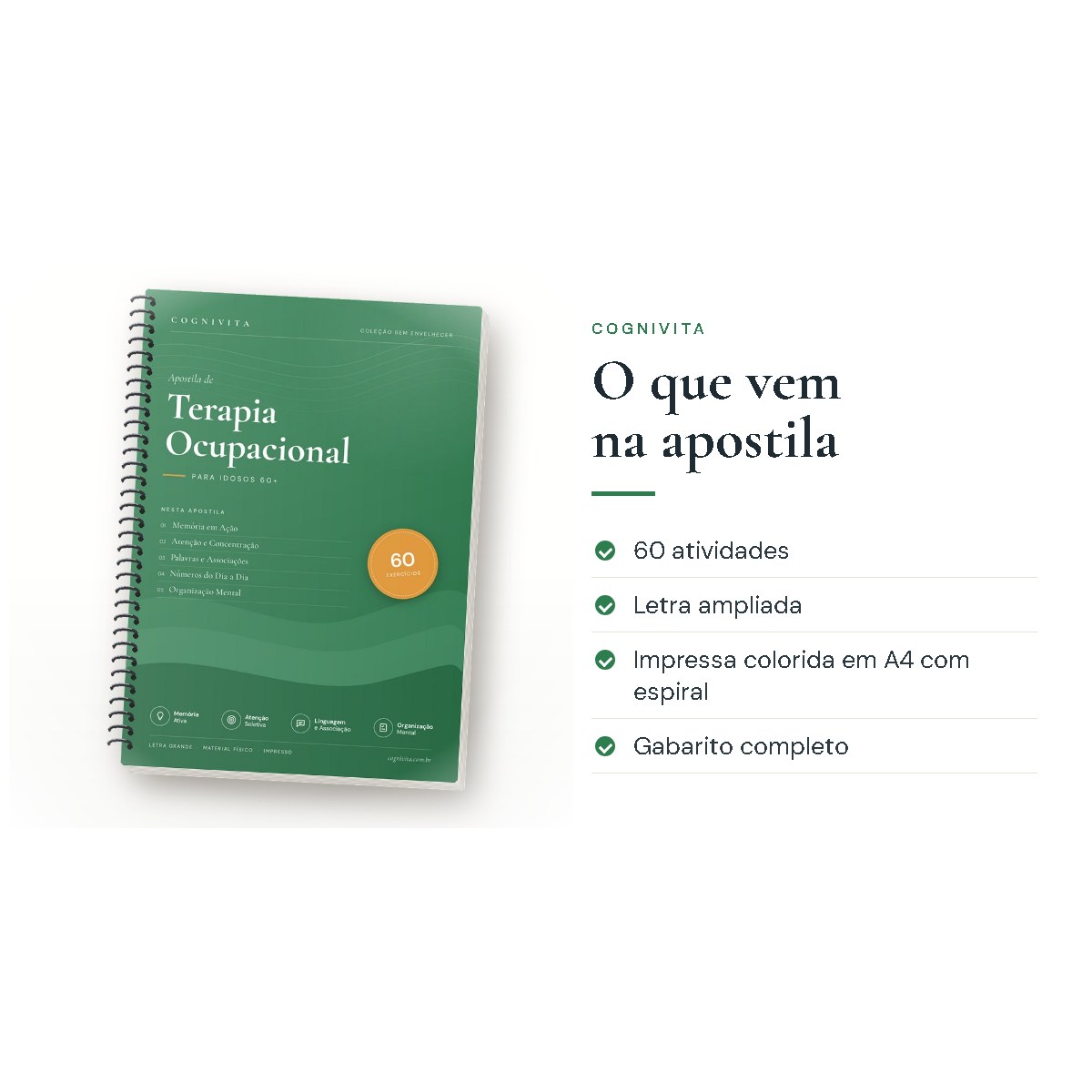 O que vem na apostila: Material Cognitivo — Terapia Ocupacional